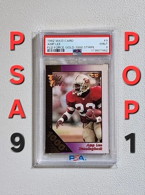 1992 Wild Card Amp Lee 1000 Stripe Field Force Gold PSA 9 Pop 1 None ^ Rare RC - Image 1 of 4