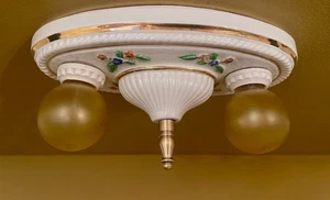 Vintage Beleuchtung 30er Jahre Porzellan Bad Deckenleuchte von PORCELIER - Bild 1 von 3