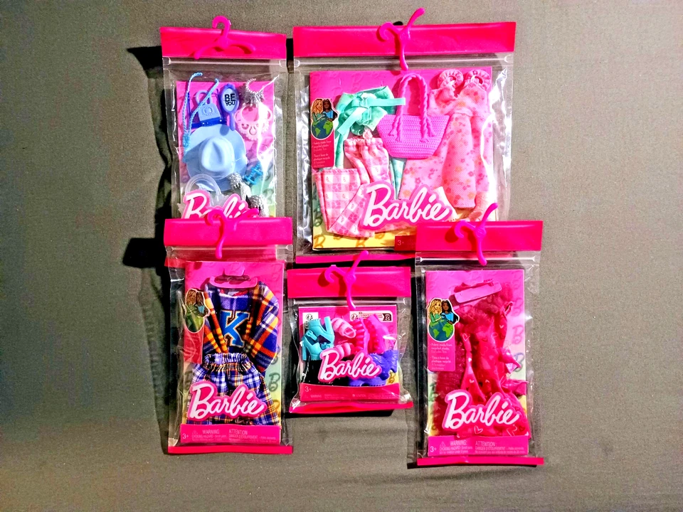 (Lote de 5) Nuevos conjuntos de ropa Barbie Fashions - Se adapta al tamaño de muñeca: 11,5 pulgadas (A5) Foto 1 de 1