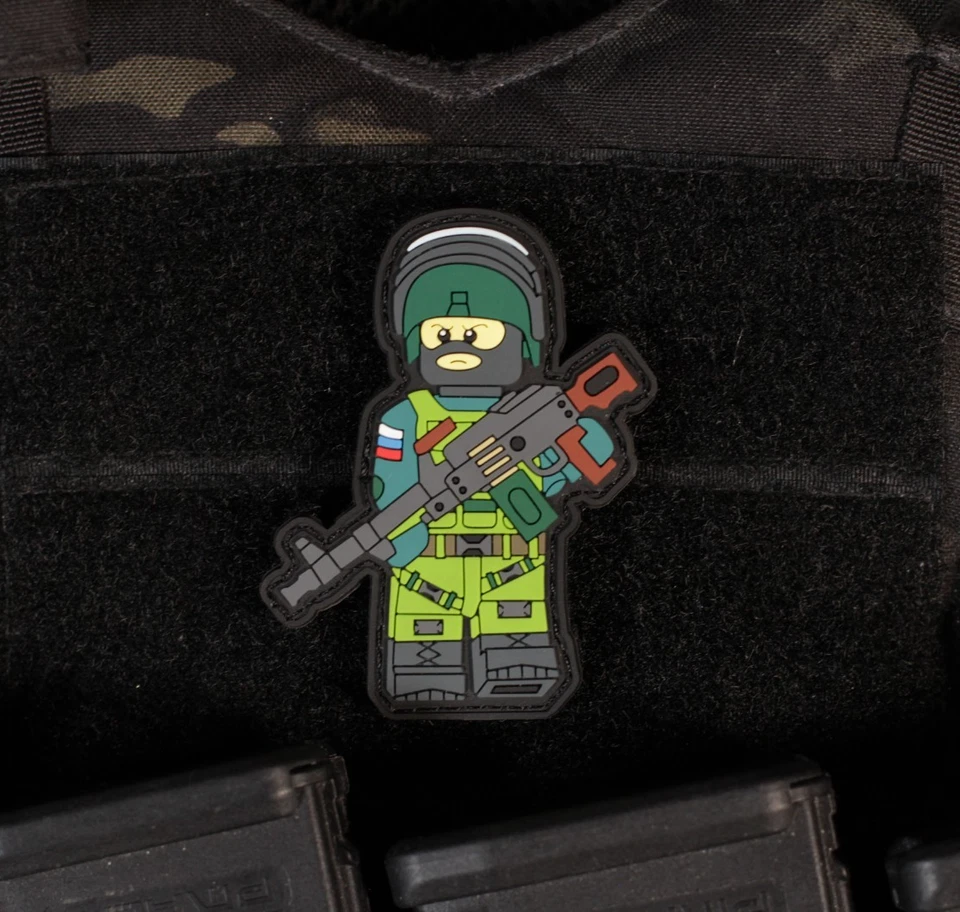 Russian Lego PKM Gunner PVC Patch - Image 1 of 1