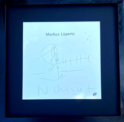 Markus Lüpertz, Handzeichnung, HAND-SIGNIERT, GERAHMT, GESCHENK - Bild 1 von 4