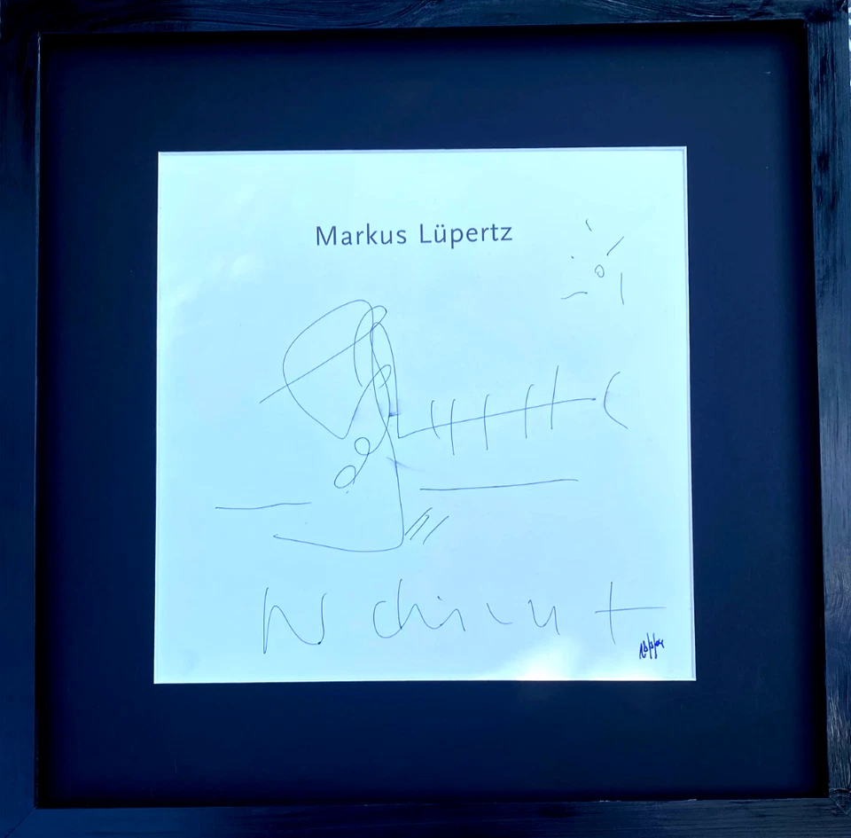Markus Lüpertz, Handzeichnung, HAND-SIGNIERT, GERAHMT, GESCHENK - Bild 1 von 4