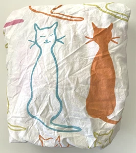 Garnet Hill Cat Twin Fitted Sheet Cotton Portugal - Picture 1 of 2