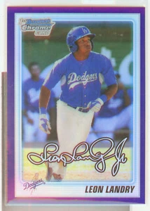 Leon Landry Dodgers 2010 Bowman Draft refractor púrpura - Imagen 1 de 1