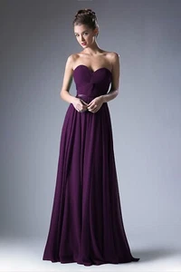 Women's Formal Strapless Lace Up back bridesmaid Long Evening Gown prom dress - Picture 1 of 3