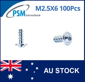 PLASTIC THREAD SCREW M2.5X6 PAN FLANGE TORX STEEL ZINC PLATED WN1411KC25X6Z X100 - Picture 1 of 4