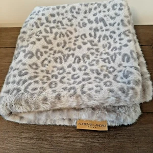 Adrienne Landau Home Gray Animal Print Pillow, 22 inch faux fur COVER ONLY - Picture 1 of 5