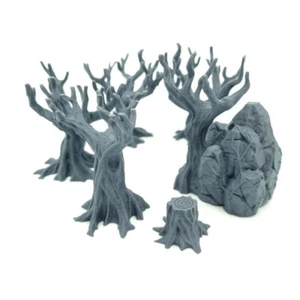 Set of 6 Trees Wargaming Terrain Wildwood Stump Tree D&D LOTR SCENERY Scatter - Picture 1 of 4