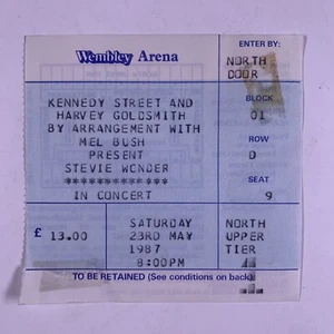 Stevie Wonder Ticket Original Vintage Concert Wembley Arena London May 1987 - Imagen 1 de 11