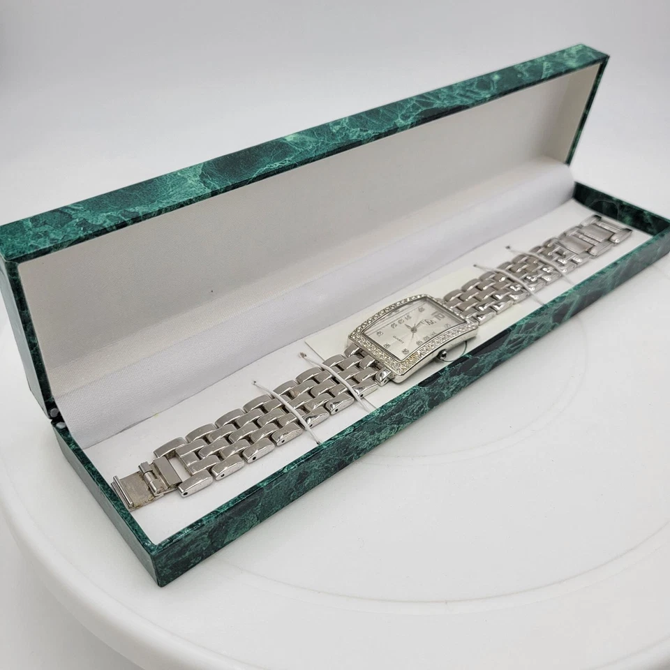 Reloj Suzanne Somers para mujer de 9" Pulsera de acero inoxidable plateado Movimiento de cuarzo Foto 1 de 1