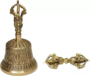 Tibetan Buddhist Meditation Bell and Dorje Set - Picture 1 of 12