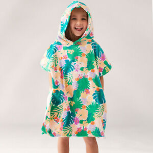 Roxy Girls Kids Stay Magical Printed Hooded Beach Pool Towel Poncho - Mint