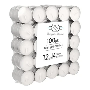 Casa de gangas - velas de luz de té - sin perfume - 4 horas ardiendo - paquete de 100 - Imagen 1 de 5