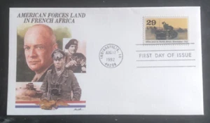 WW2 ALLIES LAND IN NORTH AFRICA 1992 50TH ANNIV FLEETWOOD FDC VF UNADDR - Picture 1 of 1