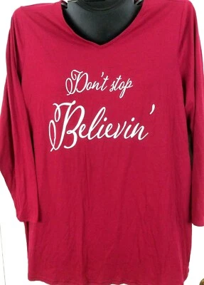 Cacique Lane Bryant новый красный графический Sleepshirt хлопок поли мягкий Рождество новый без ЯРЛЫКОВ - Изображение 1 из 4