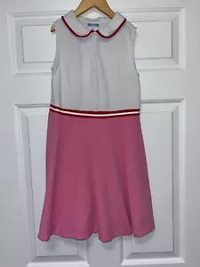 EUC Jacadi 10 140cm girls polo collar shirt dress blue & white school dress - Picture 1 of 3
