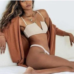 Free People Intimately Sierra Bandeau Mesh bralette dot bra-M - Picture 1 of 10