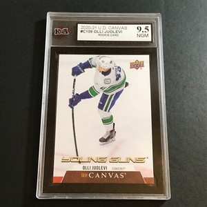 OLLI JUOLEVI VANCOUVER CANUCKS 2020-21 C109 UD YOUNG GUNS CANVAS GEM MINT 10