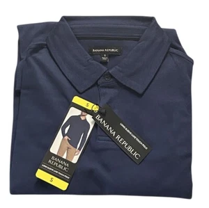 Banana Republic Size Small, Mens Long Sleeve Luxe Touch Performance Polo, Blue. - Picture 1 of 5