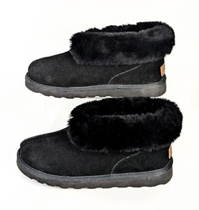 Pamir Women's Sheepskin Black Boot/Slippers/Ankle Booties with Memory Foam US10 - Picture 1 of 5