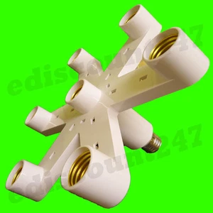 CE CERTIFIED ES E27 to 7 E27 Adaptor Splitter Light Lamp Holder LED UK SELLER. - Picture 1 of 5