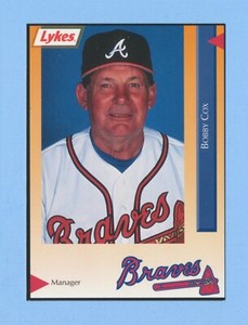 Bobby Cox - 1994 Lykes Hotdogs - Atlanta Braves Card - SGA - Regional Issue