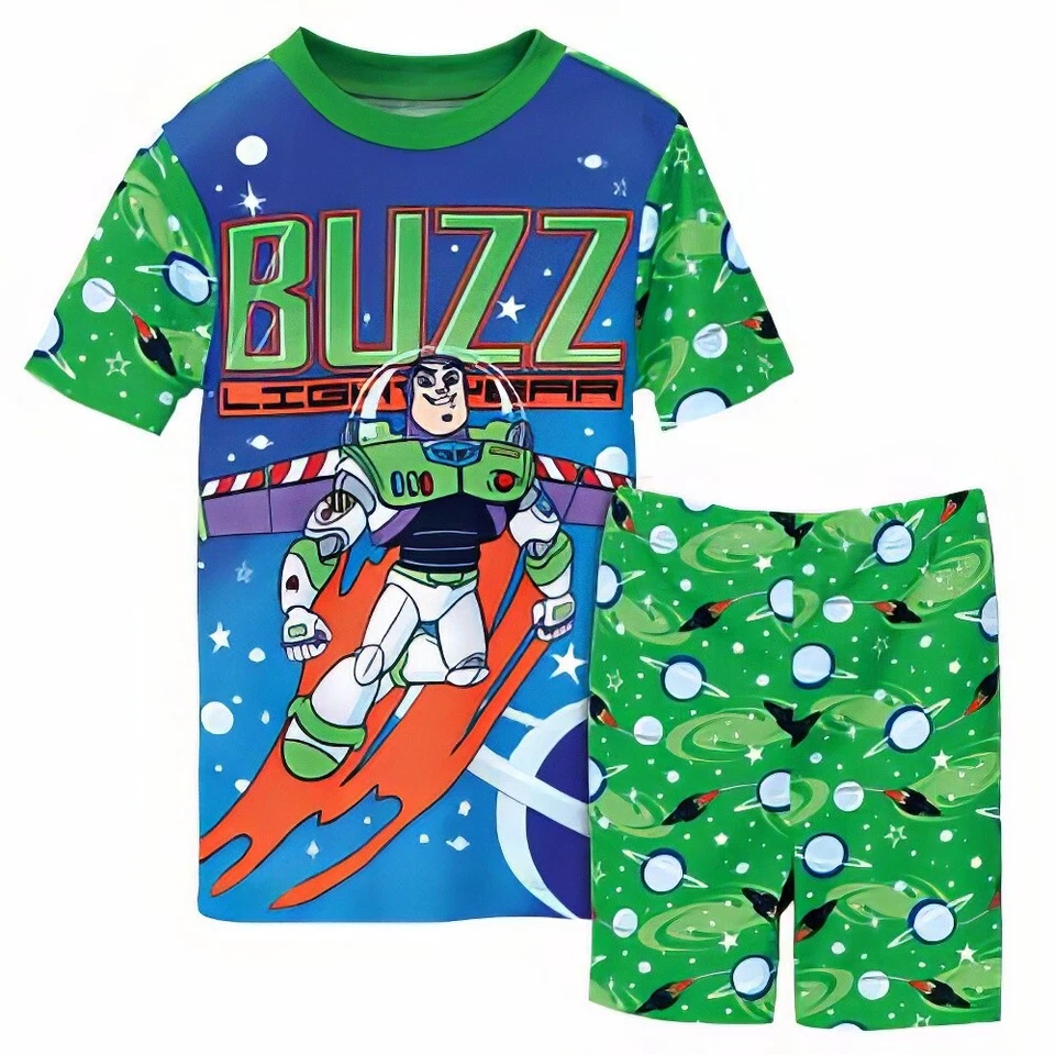 JUEGO DE PIJAMA DISNEY BUZZ LIGHTYEAR TOY STORY PJ PALS ~ Niño Niño Talla 8 ~ ¡NUEVO!! Foto 1 de 1