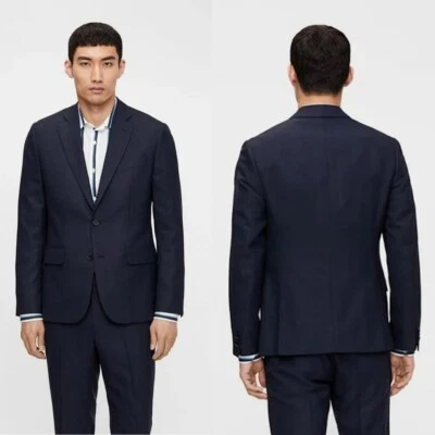 Nuevo con etiquetas Nuevo $475 J.Lindeberg Hopper Suave Combate Medio Azul Lana Blazer Talla 52R Foto 1 de 4