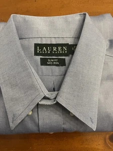 Blaues Herrenhemd Lauren Ralph Lauren BÜGELFREI, Größe 17-34/35 - Bild 1 von 9