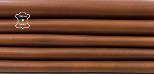 NATURAL GRAINY TAN ANTIQUED DISTRESSED Lamb Leather 6 skins 36sqf 0.8mm #C6665 - Picture 1 of 7