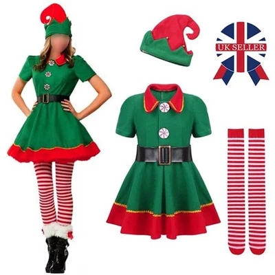Women's Elf Cosplay Costume Full Set Christmas Party Adults Xmas Santas Outfit