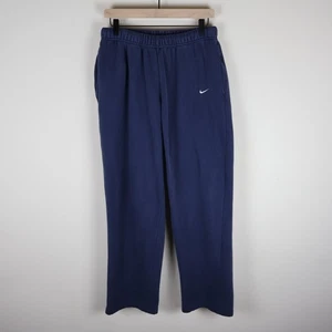 Vintage Y2K Nike Gray Tag Essential Sweatpants Navy Blue Medium Waist 26" - Picture 1 of 15