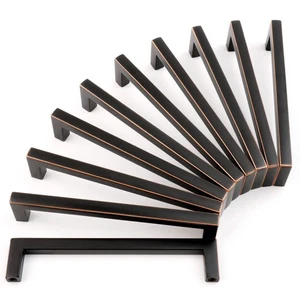 Solid Square Bronze Kitchen Cabinet Handles Oil Rubbed Bronze Cabinet Pulls, ... - Picture 1 of 5