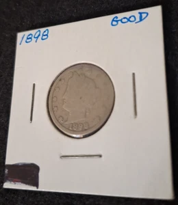 Liberty Head V 1898 níquel 5 centavos 2x2 dice buen estado. ENVÍO GRATIS - Imagen 1 de 4
