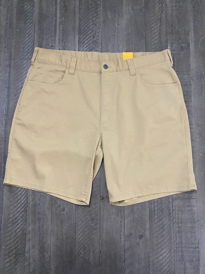 Carhartt Shorts Mens 38 Tan Force Relaxed Fit Chino Stretch 9" Bs6280