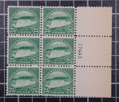 Scott 568 25 Cents Niagara Falls MNH Plate Block Right # 17443 PSE SCV $400.00 - Image 1 of 3