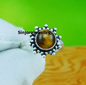 Anillo de regalo hecho a mano de plata esterlina 925 piedras preciosas ojo... - Imagen 1 de 4
