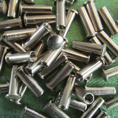 Hülsenmuttern M4x15 Messing vernickelt ohne Schlitz 10 Stück  - Bild 1 von 2