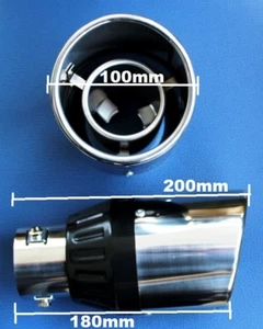 AUSPUFFBLENDE ENDROHR GROSS 100 100mm RUND ANSCHLUSS 55MM BIS 60MM - Picture 1 of 1