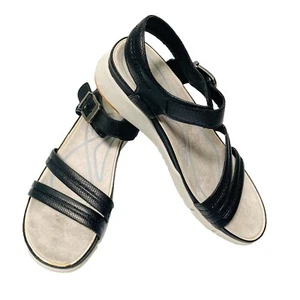 Baretrap Noland Women Sandals Black Strap Wedge Flat Soof Size US 9.M - Picture 1 of 11