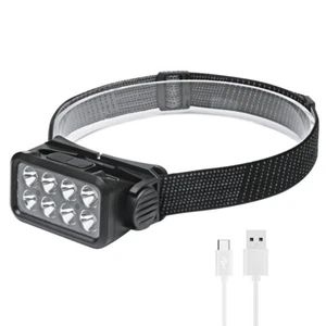 Linterna de faro recargable USB barra de luz de trabajo banda para la cabeza lámpara COB LED faro - Imagen 1 de 18