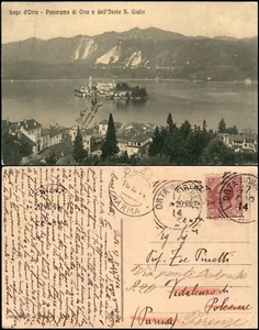 Orta e isola S.Giulio (VCO) - lago d'Orta - panorama - viaggiata 17.8.1914 - Bild 1 von 1