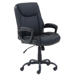 Basics Classic Puresoft PU Padded Mid-Back Height Adjustable Office Computer ... - Picture 1 of 4