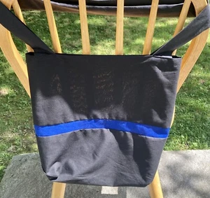 Police Policeman Policewoman Thin Blue Line Bag Reusable Black Tote Cop Officer - Picture 1 of 2
