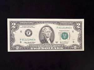 Birthday Date Serial Number January 12 1946 - 01/12/1946 - 2003A $2 Uncirculated - Picture 1 of 2