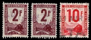 1944 FRANCE #Q222 & Q225 PARCEL POST - USED - VF - CV $16.50 (ESP#2825) - Picture 1 of 1