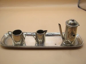 Birmingham 1907 Sterling Silver Miniature 4 Piece Coffee Set By Walker & Hall - Picture 1 of 5