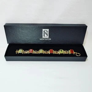Nicky Butler NB Gold Tone Colorful Multi Gemstone Toggle Bracelet - Picture 1 of 10