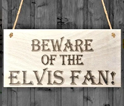 猫王普雷斯利墙标志木质 4 英寸 X 8 英寸有趣!! — 第 1/2 张图片