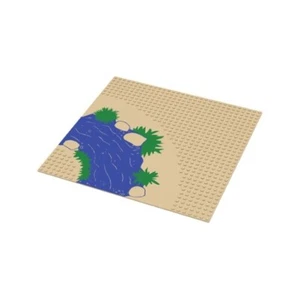 LEGO 6766 -  Baseplate 32 x 32 w/ 7-Stud Road Curve & River Blue/Green Pattern - Picture 1 of 1